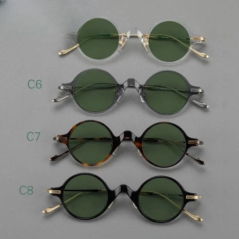 Unisex Round Full Rim Titanium Prescription Glasses 4128B — view 6 | Rx Spectacle