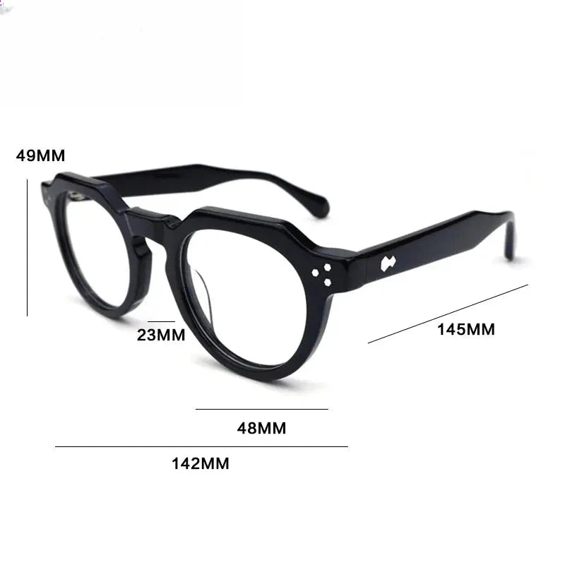 Unisex Round Full Rim Acetate Flat Top Reading Glasses Gx62207 — view 2 | Rx Spectacle