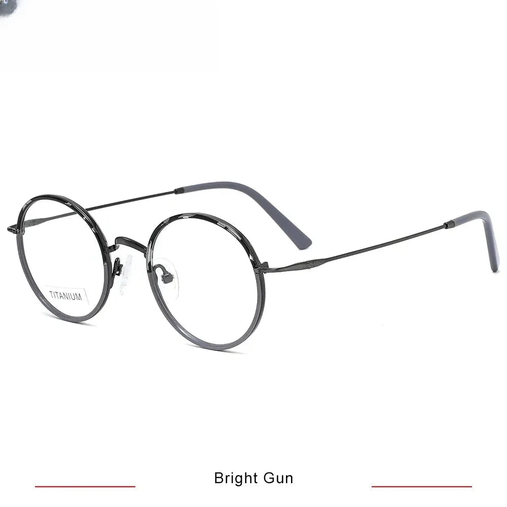 Women's Round Full Rim Titanium Prescription Glasses 416036 — view 7 | Rx Spectacle