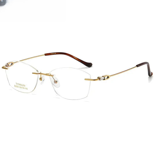 Women's Oval Rimless Titanium Prescription Glasses 36006 — view 1 | Rx Spectacle