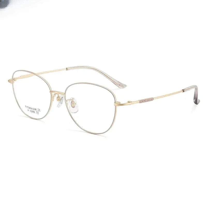 Unisex Oval Full Rim Titanium Prescription Glasses 616289 — view 3 | Rx Spectacle