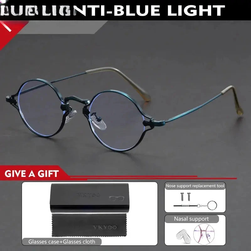 Unisex Round Full Rim Alloy Reading Glasses 10642 — view 4 | Rx Spectacle