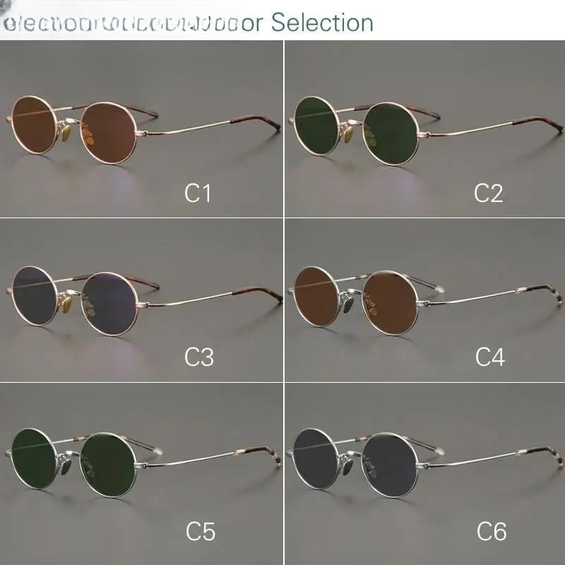 Men's Round Full Rim Titanium Prescription Glasses — view 13 | Rx Spectacle