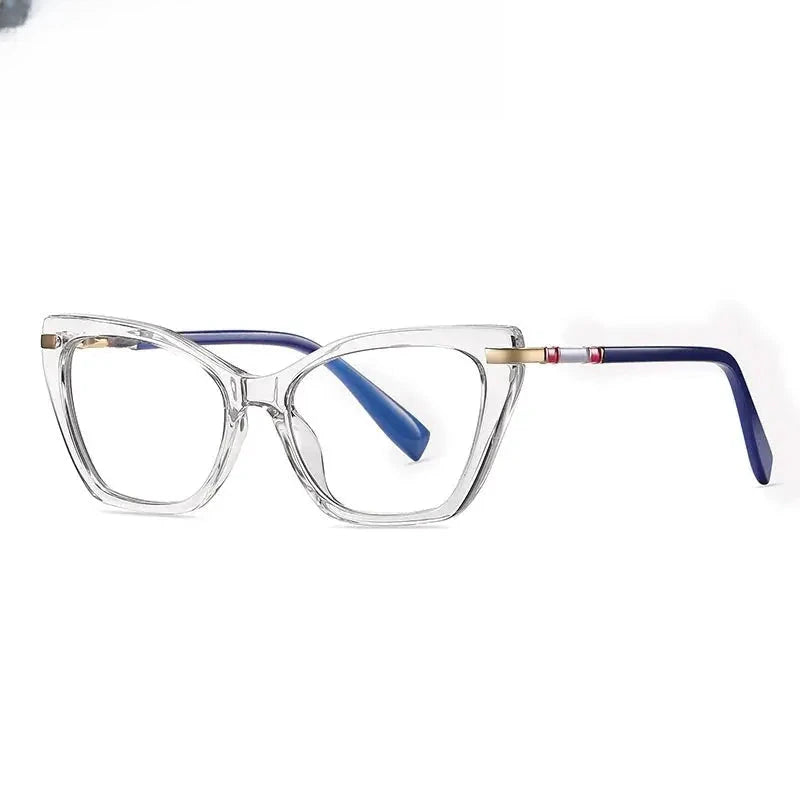 Women's Cat Eye Full Rim Titanium Prescription Glasses 612104 — view 3 | Rx Spectacle