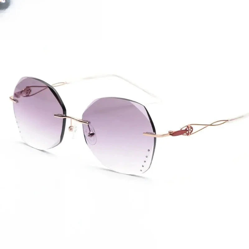 Women's Oval Rimless Titanium Prescription Glasses 23784 — view 4 | Rx Spectacle