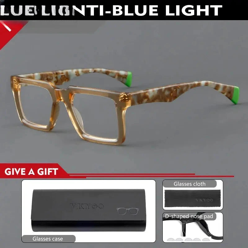 Women's Square Full Rim Titanium Reading Glasses 25005 — view 5 | Rx Spectacle