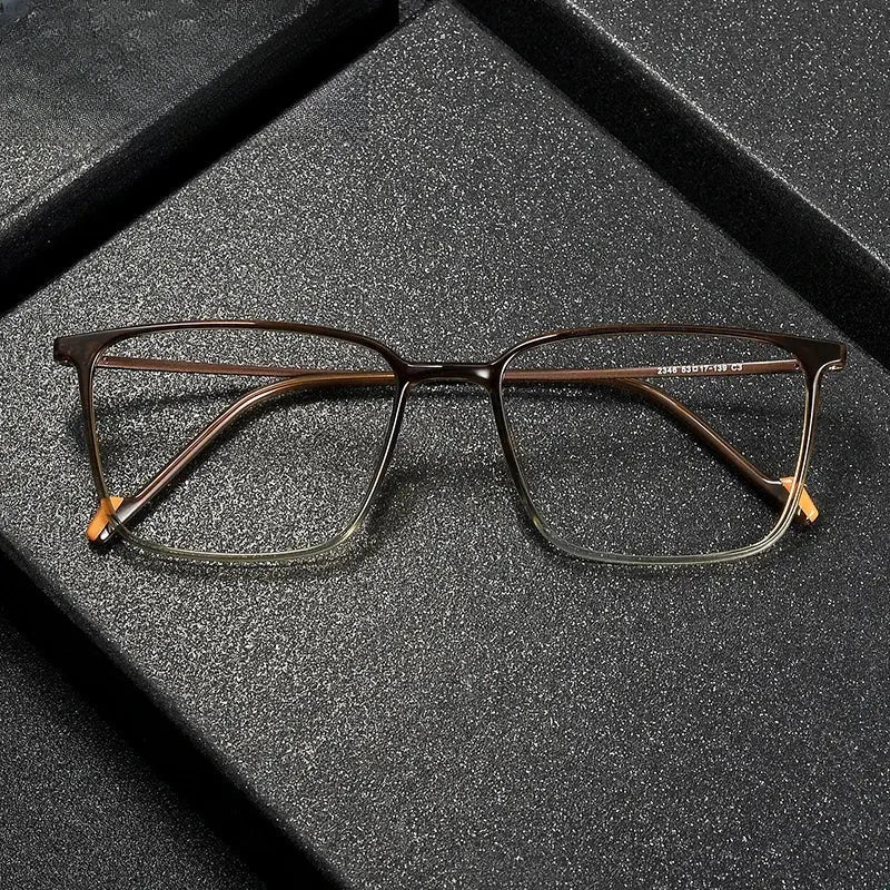 Women's Square Full Rim Titanium Prescription Glasses 92346 — view 1 | Rx Spectacle