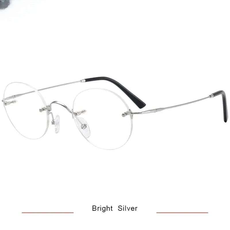 Unisex Round Rimless Titanium Prescription Glasses Kr16035a — view 2 | Rx Spectacle