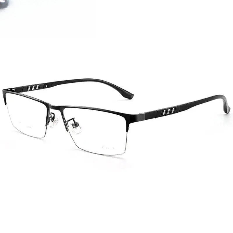 Unisex Semi-Rimless Stainless Steel Prescription Glasses — view 10 | Rx Spectacle
