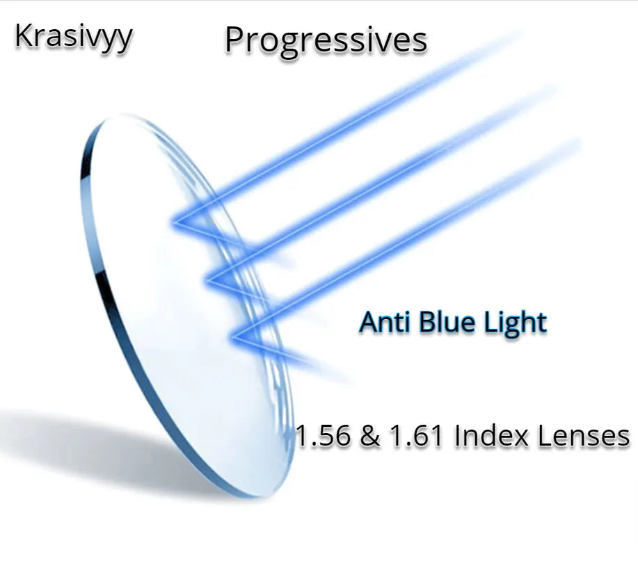 Progressive Anti Blue Light Clear Lenses — view 1 | Rx Spectacle