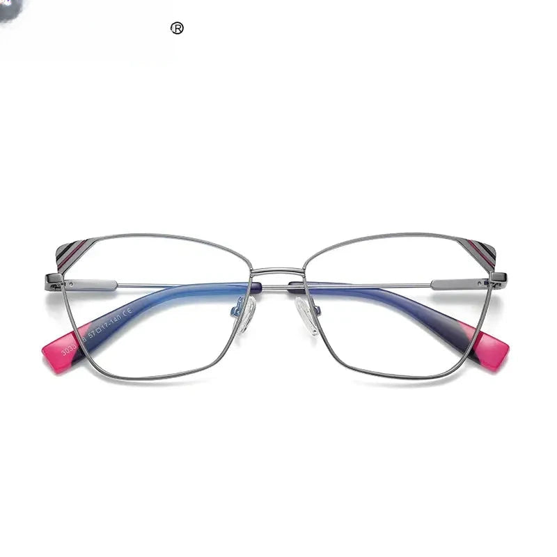 Women's Cat Eye Full Rim Alloy Reading Glasses 3033 — view 5 | Rx Spectacle