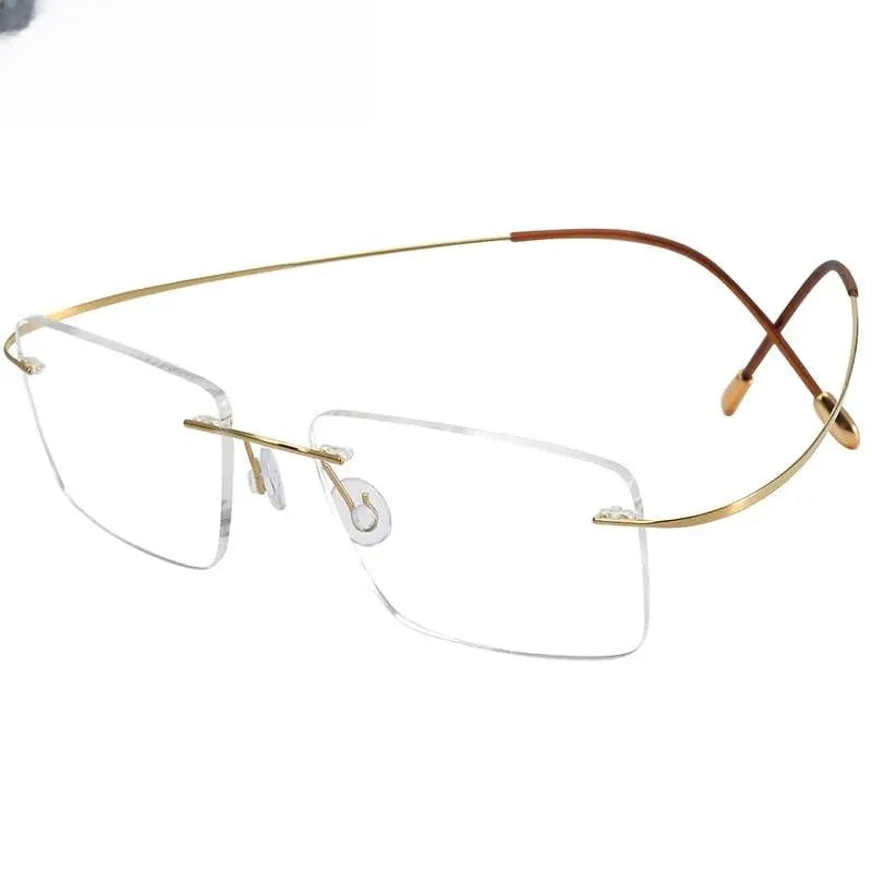 Men's Square Rimless Titanium Prescription Glasses Kr6064 — view 1 | Rx Spectacle