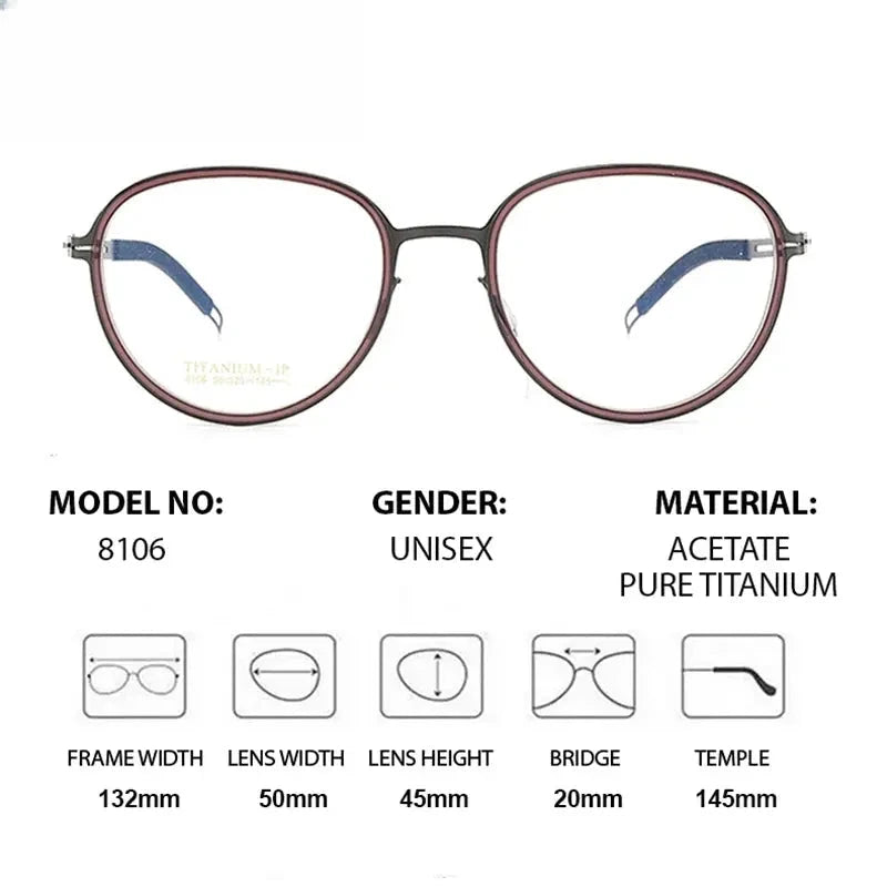 Women's Oval Full Rim Titanium Prescription Glasses 778106 — view 2 | Rx Spectacle