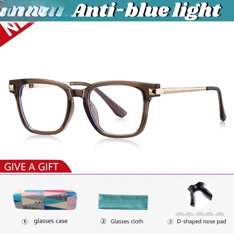 Men's Square Full Rim Titanium Reading Glasses 67244 — view 4 | Rx Spectacle
