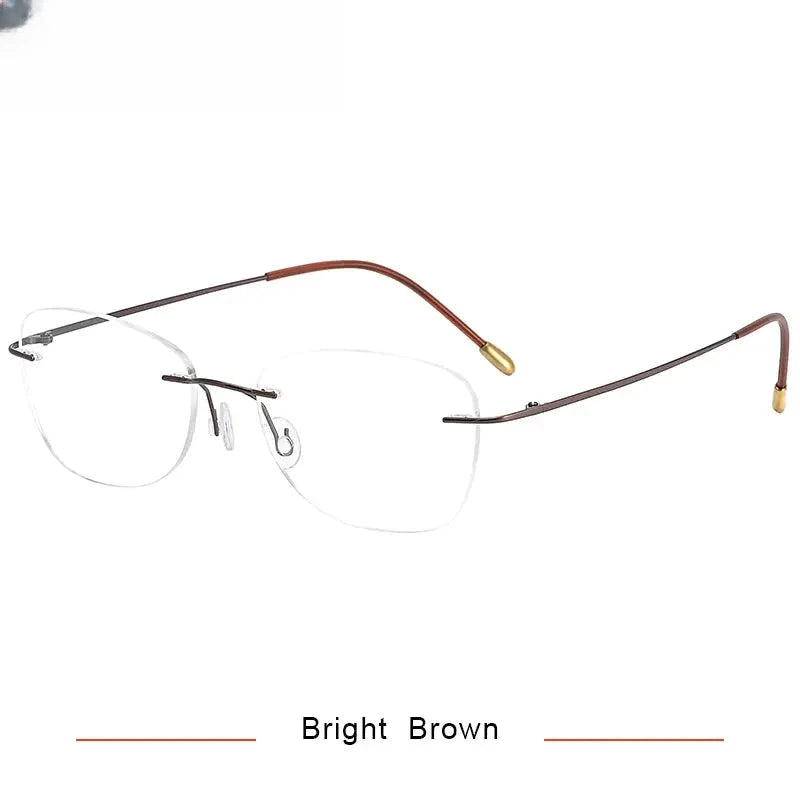 Women's Polygon Rimless Titanium Prescription Glasses 36013 — view 10 | Rx Spectacle
