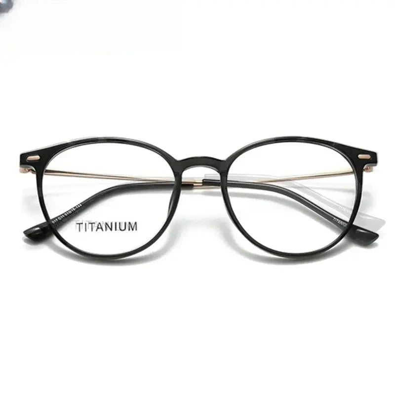 Women's Round Full Rim Titanium Prescription Glasses 57017 — view 3 | Rx Spectacle