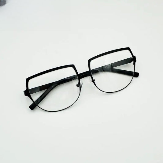 Unisex Round Full Rim Alloy Flat Top Prescription Glasses Y007 — view 1 | Rx Spectacle