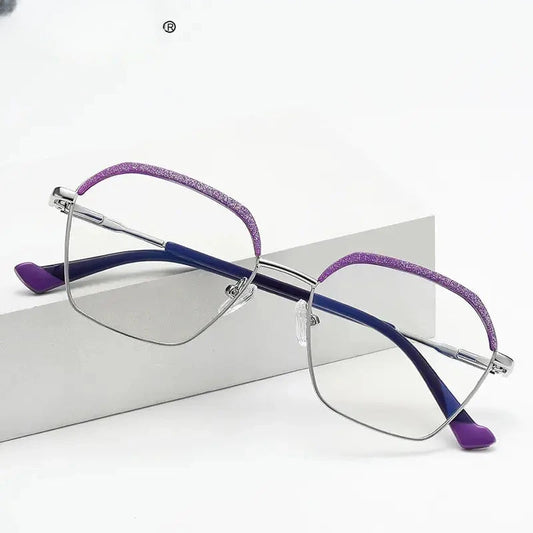 Women's Polygon Full Rim Alloy Reading Glasses 3017 — view 1 | Rx Spectacle