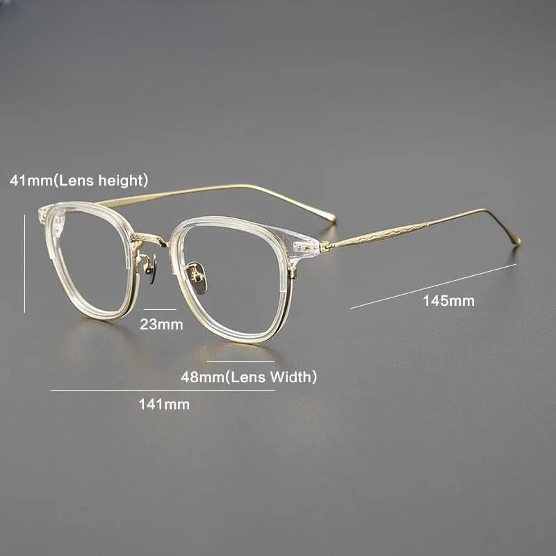 Unisex Square Full Rim Titanium Prescription Glasses Gxyj1076 — view 8 | Rx Spectacle