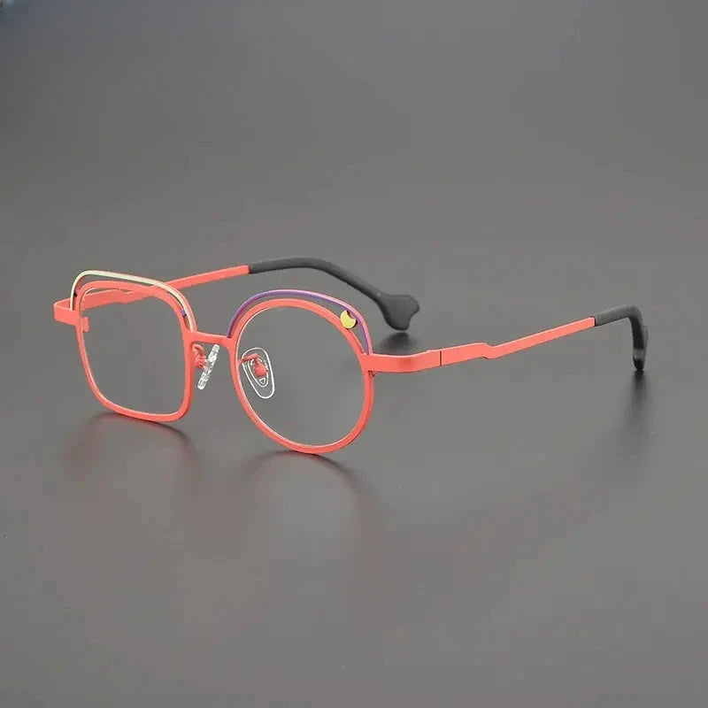 Women's Square Full Rim Titanium Prescription Glasses G85868 — view 6 | Rx Spectacle
