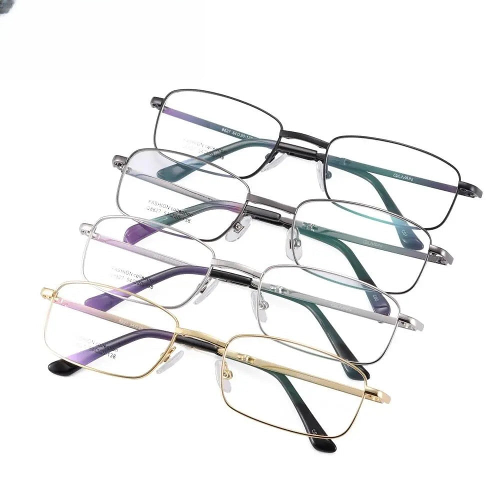 Unisex Square Full Rim Alloy Prescription Glasses 8827 — view 6 | Rx Spectacle