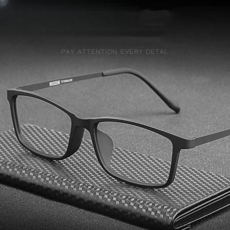 Unisex Square Full Rim Titanium Prescription Glasses HR3048 — view 1 | Rx Spectacle