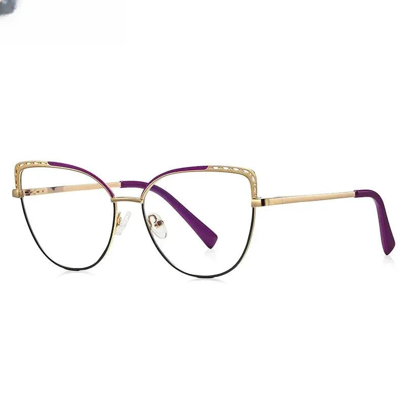 Women's Cat Eye Full Rim Alloy Reading Glasses 3112 — view 10 | Rx Spectacle