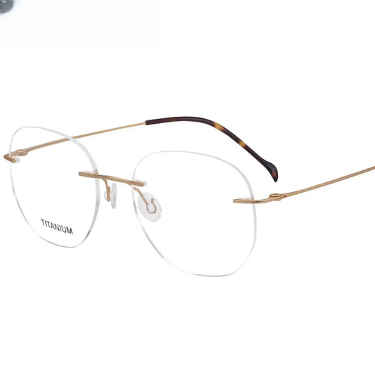 Women's Polygon Rimless Titanium Prescription Glasses 315010 — view 1 | Rx Spectacle