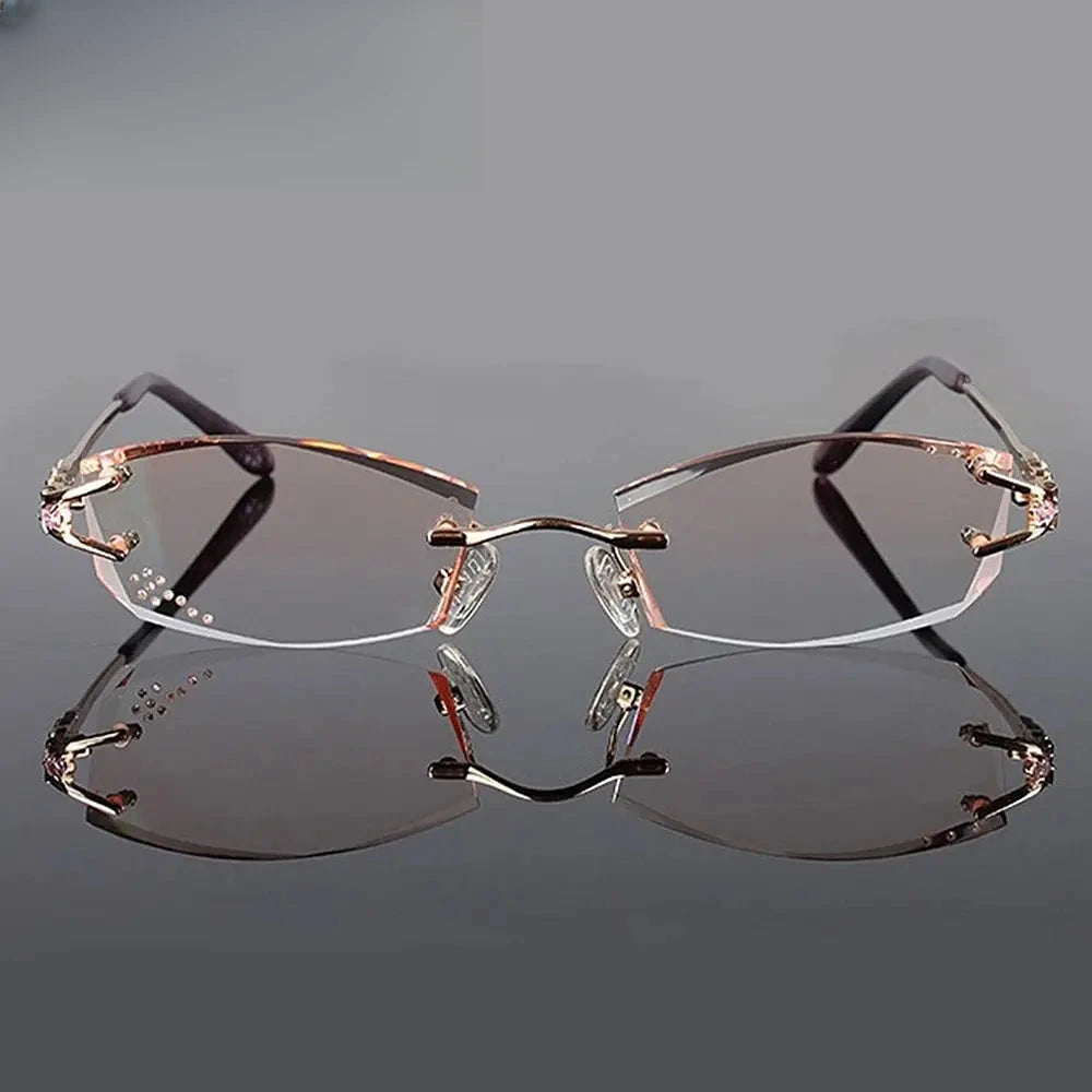 Women's Oval Rimless Titanium Prescription Glasses 166028 — view 4 | Rx Spectacle
