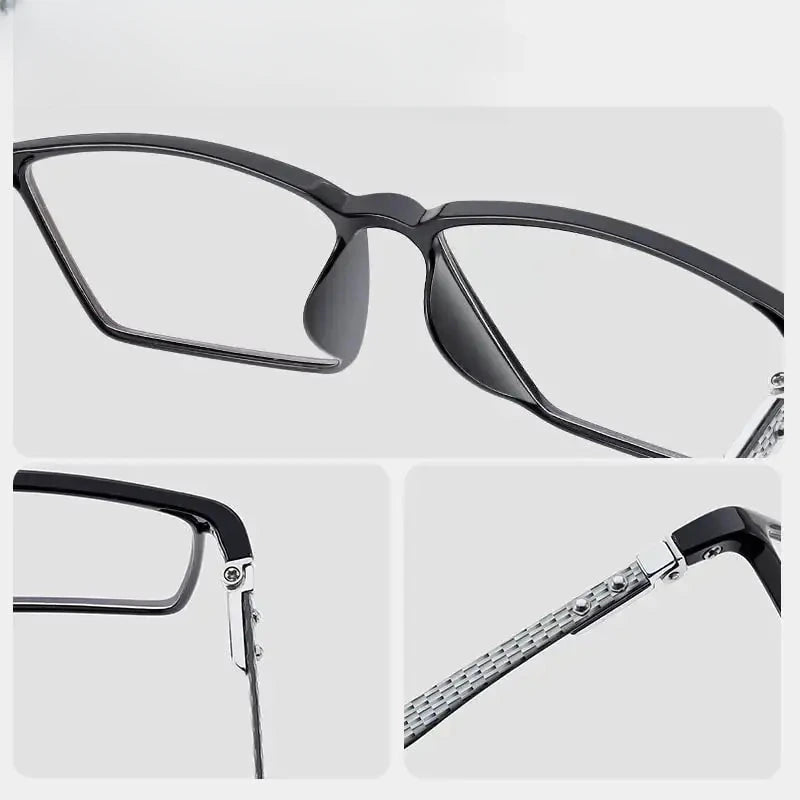 Women's Square Full Rim Titanium Prescription Glasses 61135 — view 3 | Rx Spectacle