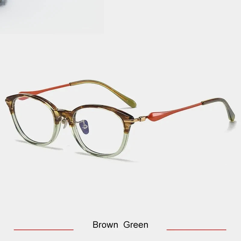 Unisex Oval Full Rim Titanium Prescription Glasses 386063 — view 3 | Rx Spectacle
