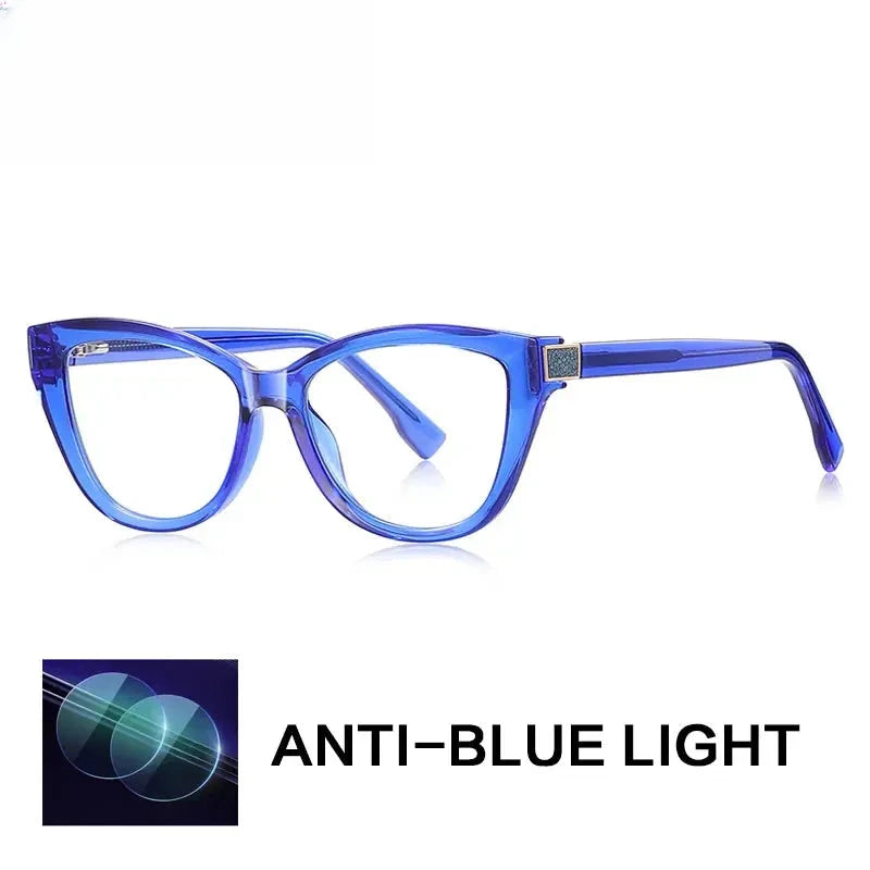 Women's Cat Eye Full Rim Titanium Reading Glasses Gx2276 — view 6 | Rx Spectacle
