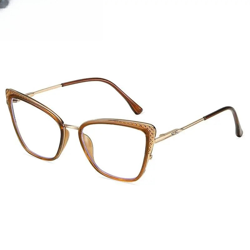 Women's Cat Eye Full Rim Titanium Prescription Glasses 1525 — view 8 | Rx Spectacle