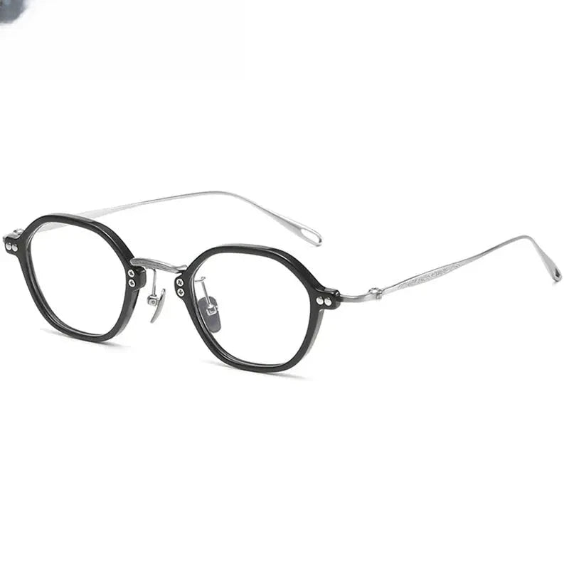 Unisex Polygon Full Rim Titanium Prescription Glasses 35957 — view 1 | Rx Spectacle