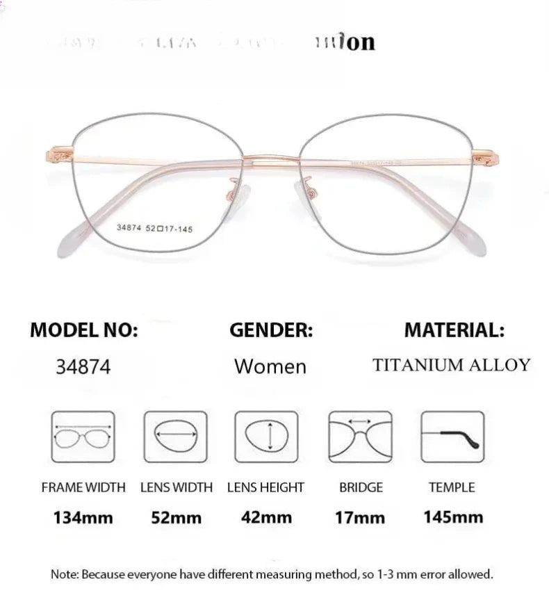 Women's Cat Eye Full Rim Alloy Prescription Glasses 634874 — view 3 | Rx Spectacle