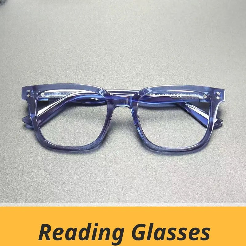 Unisex Square Full Rim Titanium Reading Glasses Gxy2225 — view 1 | Rx Spectacle