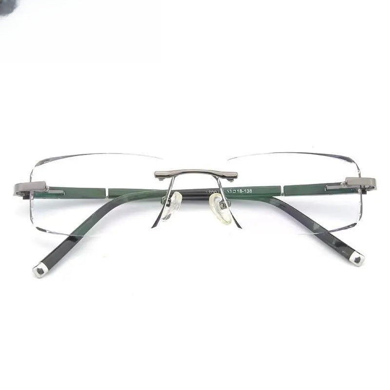 Men's Rectangular Rimless Alloy Prescription Glasses 58003 — view 5 | Rx Spectacle
