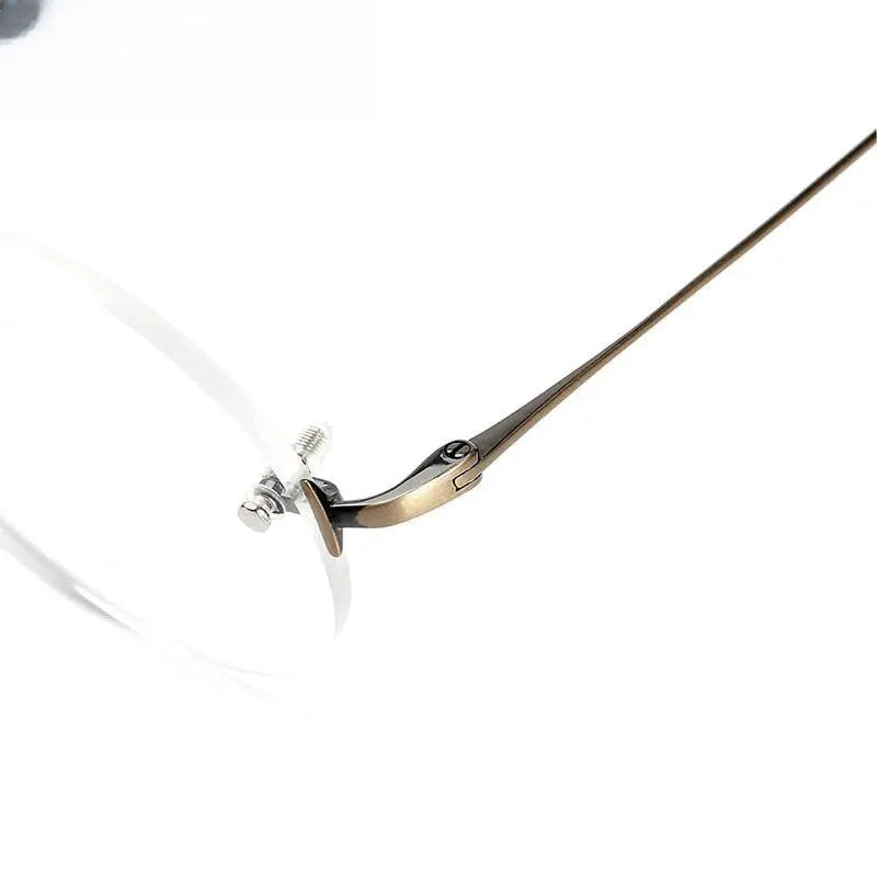 Unisex Round Rimless Titanium Prescription Glasses Kr16035 — view 10 | Rx Spectacle