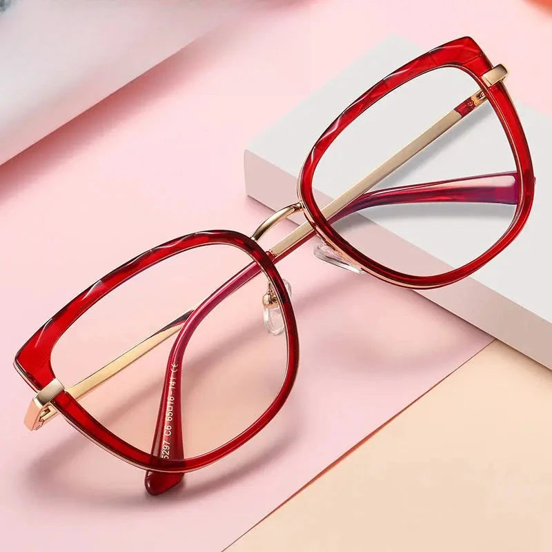 Women's Cat Eye Full Rim TR90 Prescription Glasses 95297 — view 1 | Rx Spectacle