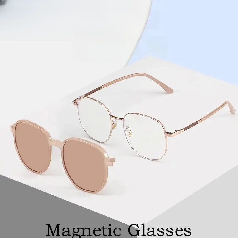 Women's Round Full Rim Alloy Clip-On Prescription Glasses Y1105 — view 1 | Rx Spectacle