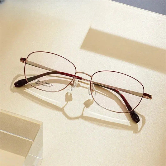 Women's Oval Full Rim Titanium Prescription Glasses 852807 — view 1 | Rx Spectacle
