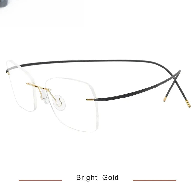 Unisex Oval Rimless Titanium Prescription Glasses 1615 — view 8 | Rx Spectacle