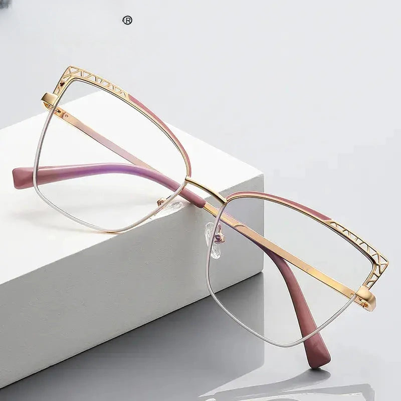 Women's Square Full Rim Alloy Reading Glasses 3106 — view 1 | Rx Spectacle