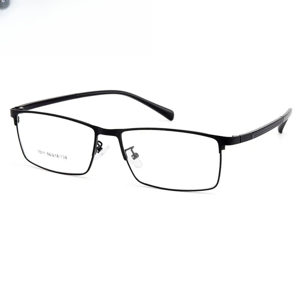 Men's Square Semi-Rimless Titanium Prescription Glasses Y7011 — view 1 | Rx Spectacle