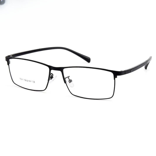 Men's Square Semi-Rimless Titanium Prescription Glasses Y7011 — view 1 | Rx Spectacle