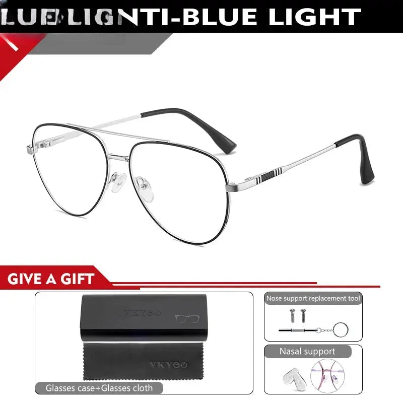 Unisex Oval Full Rim Alloy Double Bridge Reading Glasses 6912 — view 6 | Rx Spectacle