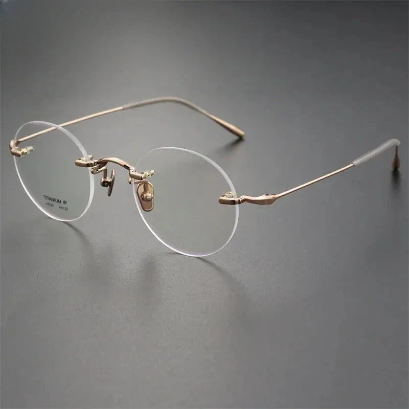 Women's Round Rimless Titanium Prescription Glasses 232376 — view 6 | Rx Spectacle