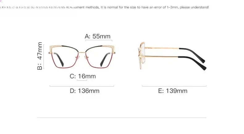 Women's Square Full Rim Alloy Reading Glasses 3106 — view 14 | Rx Spectacle