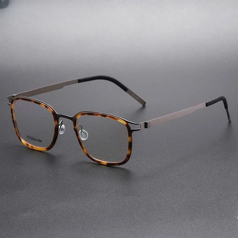 Unisex Square Full Rim Titanium Prescription Glasses 9912 — view 5 | Rx Spectacle