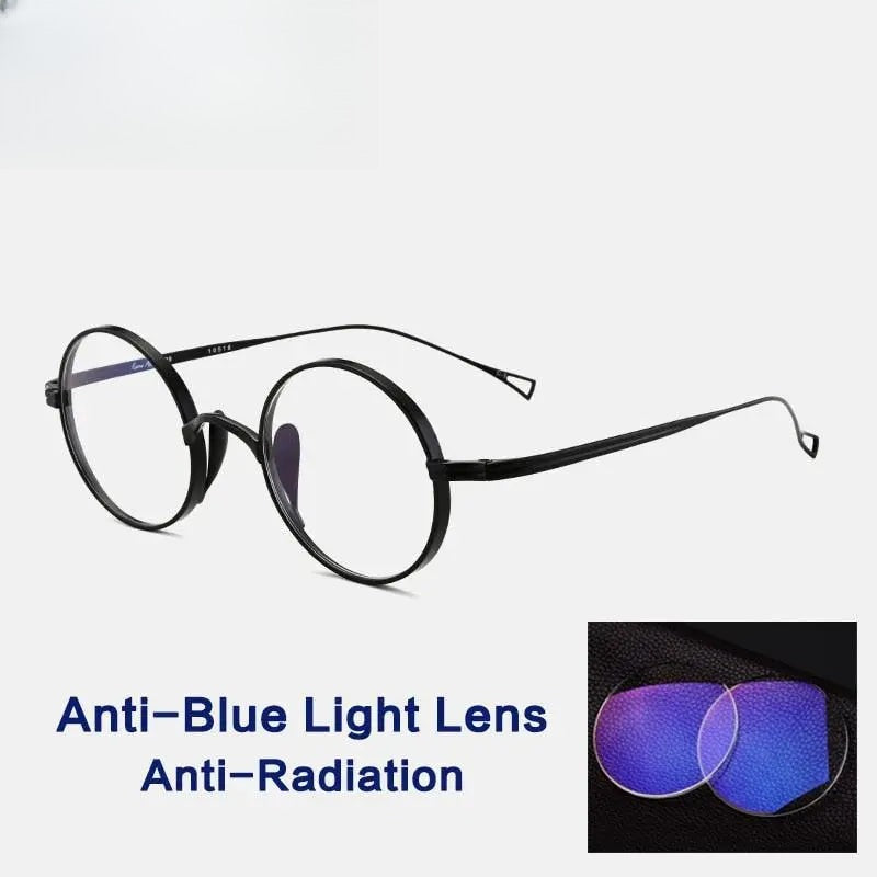 Unisex Round Full Rim Titanium Prescription Glasses Gxyj02 — view 9 | Rx Spectacle